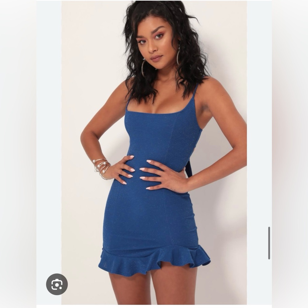 WORN ONCE!! Lucy in the sky ! Royal blue dress, great condition